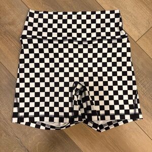 Fleo Black and White Checkered Bike Shorts